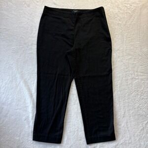 Talbots Pants Women Sz 12 Petite Black Classic Side Zip Cropped‎ Career Casual